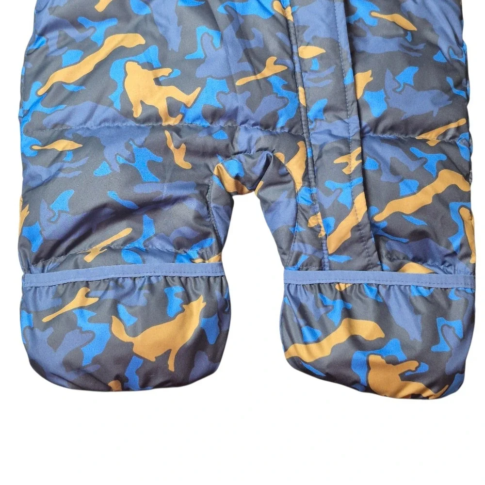 Columbia Infant Boys 0-3 Months Duck‎ Down Hooded Bunting Snowsuit Camo Blue